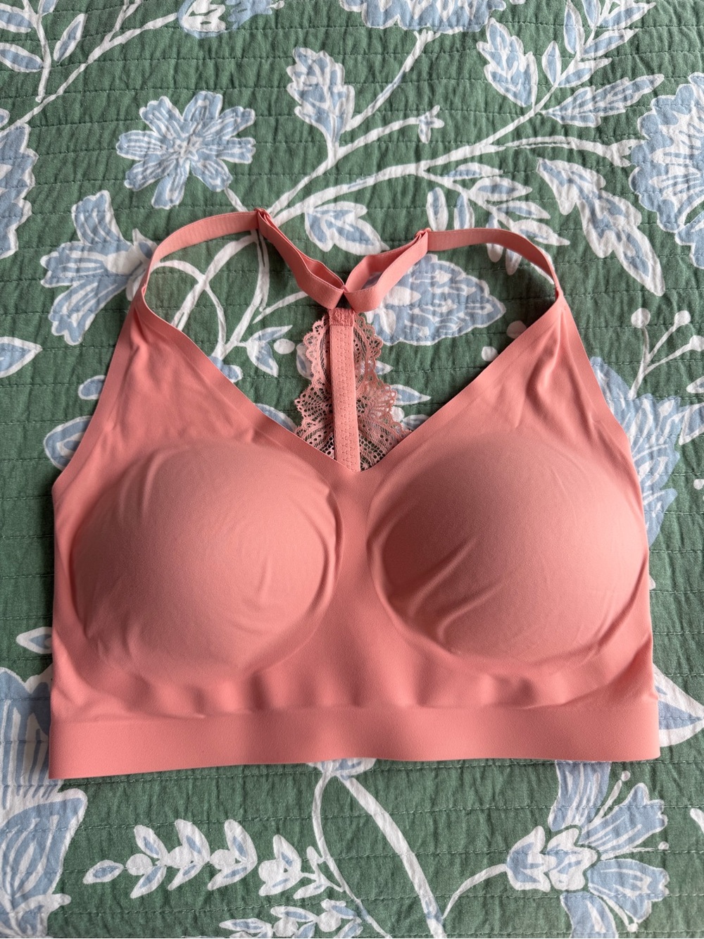 Soma Coral Pink Lace-Back Comfort Bralette